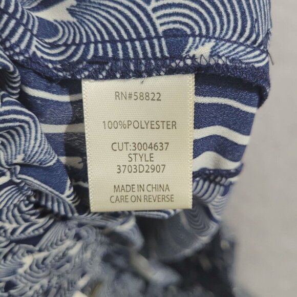 NWOT Max Studio Womens M Blue & White Patterned Crop Wide Leg Pants - Picture 5 of 8